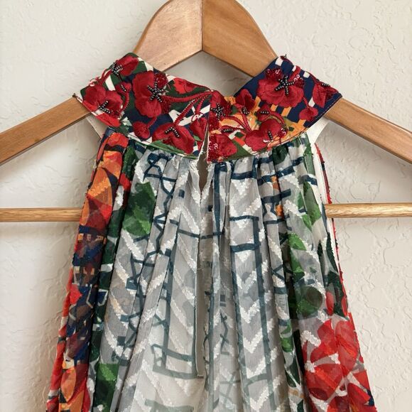 Anthropologie Bhanuni by Jyoti Marilla Beaded Halter Dress Maxi Lined Size Small - Picture 7 of 9